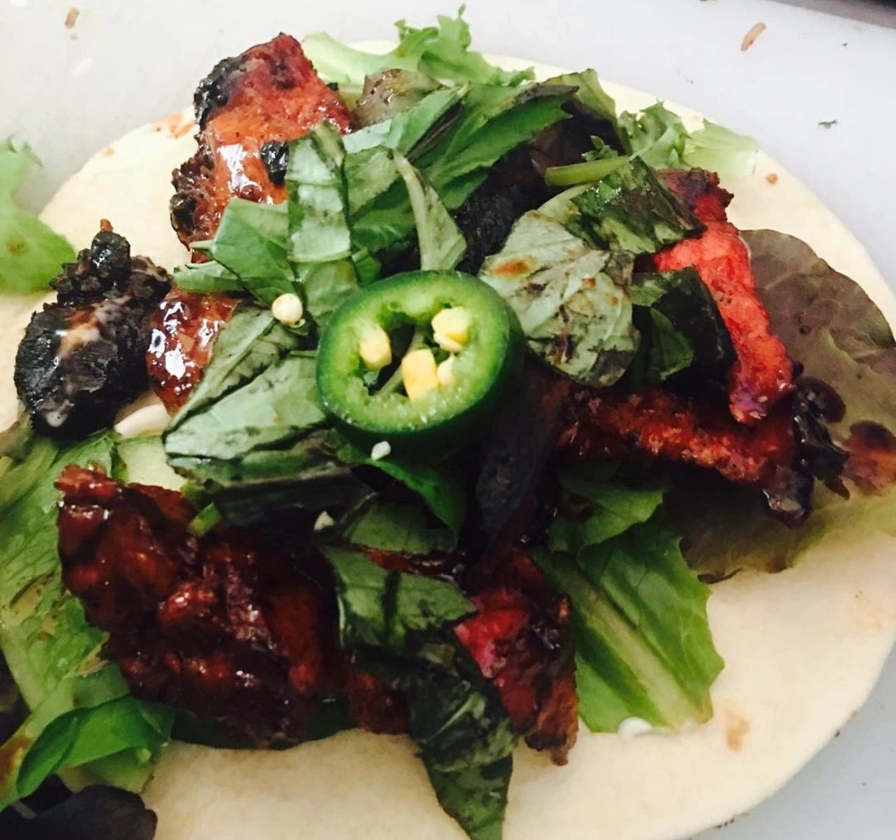 Banh mi with fresh vegetables